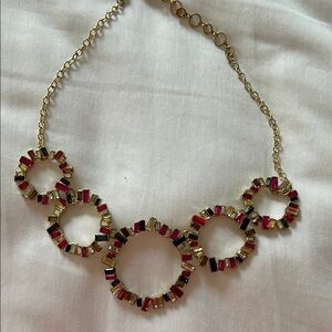 Kensie Gold and Red Swirl Necklace
